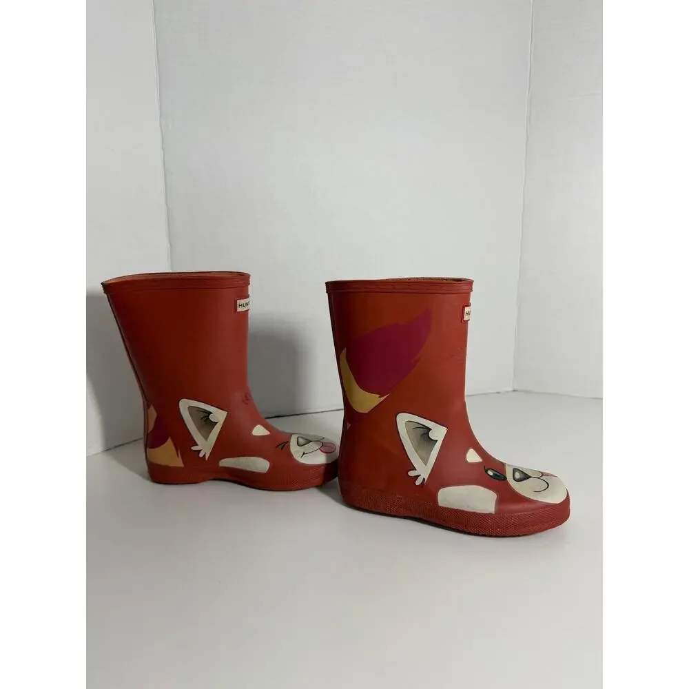 Hunter Kids Red Panda Rain Boots Size 12 Unisex